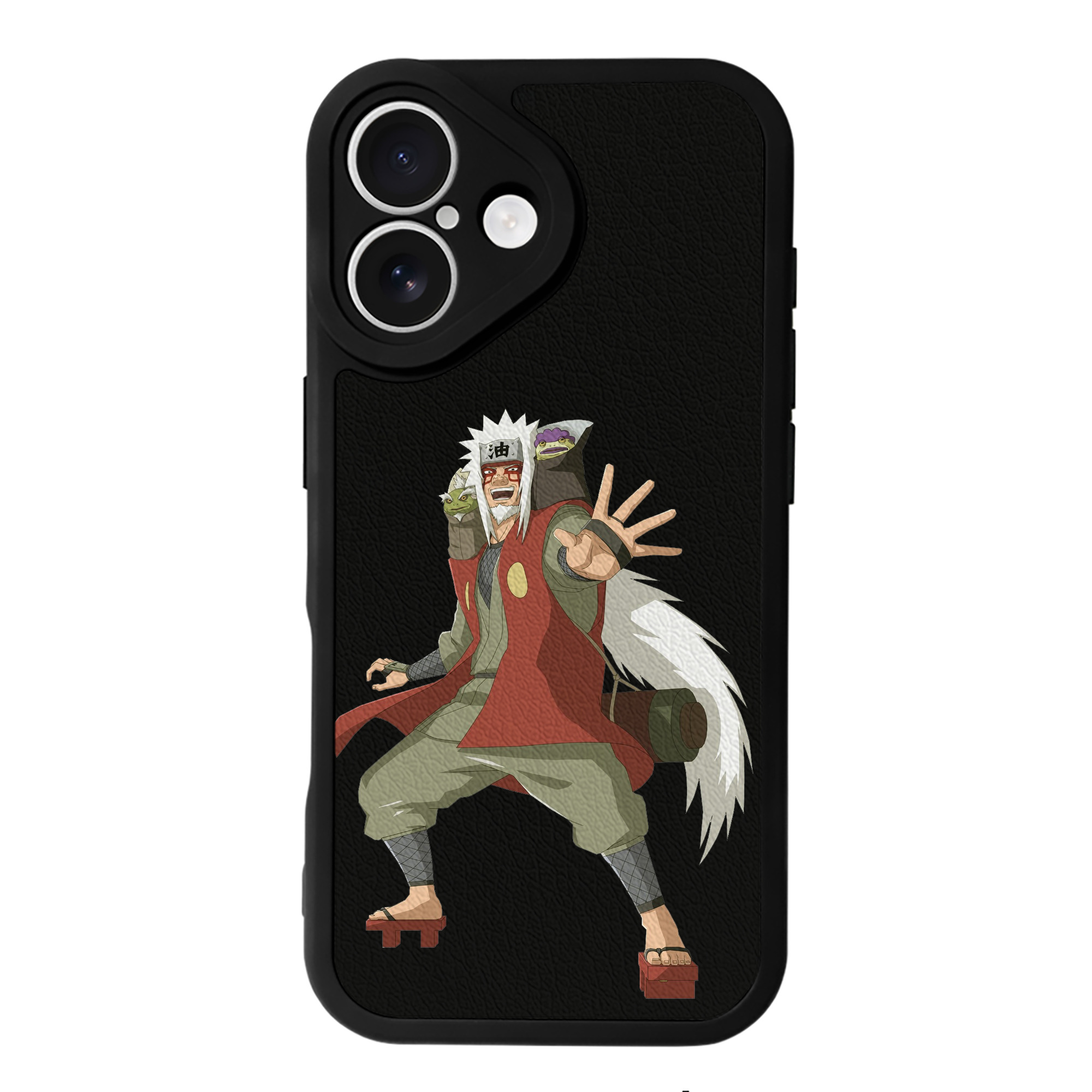 （画像用） NARUTO -ナルト- 自来也（じらいや） Jiraiya 【iPhone 16シリーズ対応】シリコンスマホケース（レザー調） 材質：シリコン